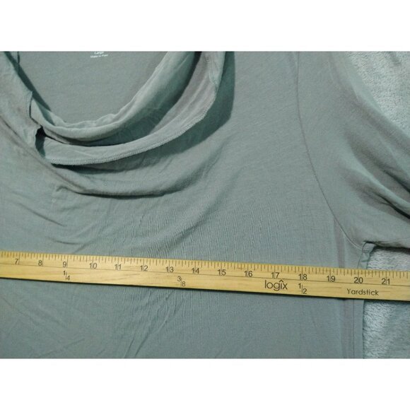Soft Surroundings Tunic Womens Large Gray Drape Top Boat Neck Long Sleeve Modal - Picture 4 of 7